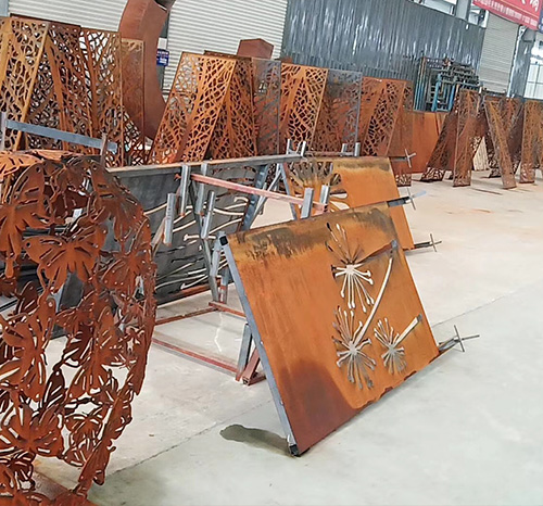 三道镇耐候钢板屏风