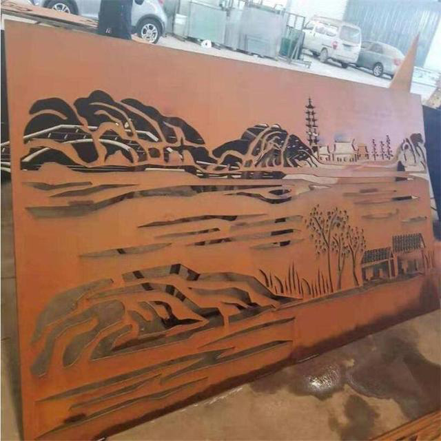 三道镇耐候钢屏风